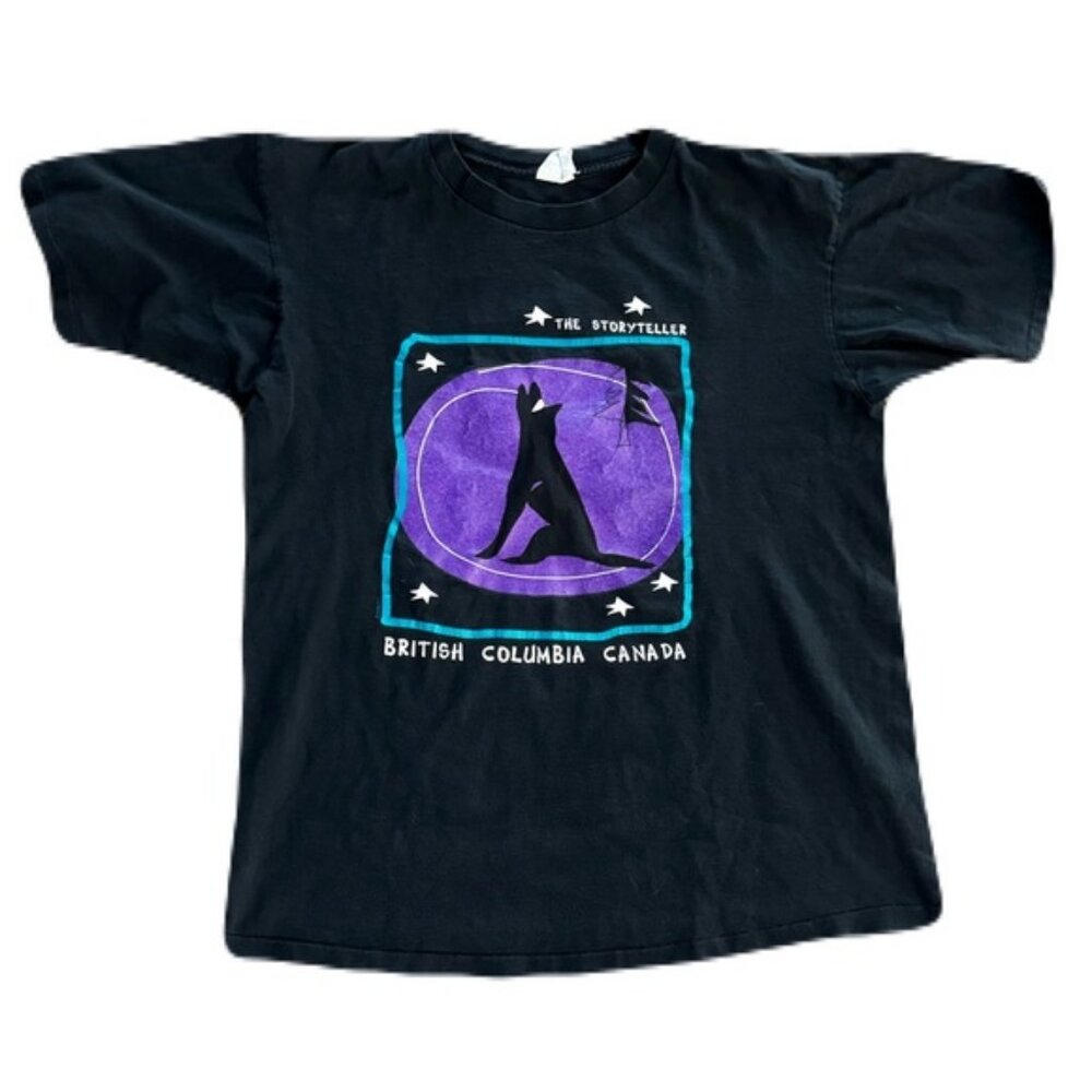 Vintage The Storyteller Large Black British Columbia T Shirt